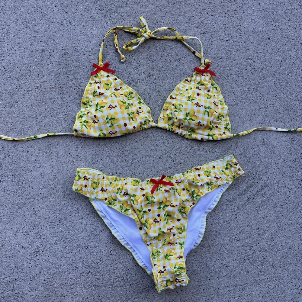 Vibrant Yellow Floral Bikini Set